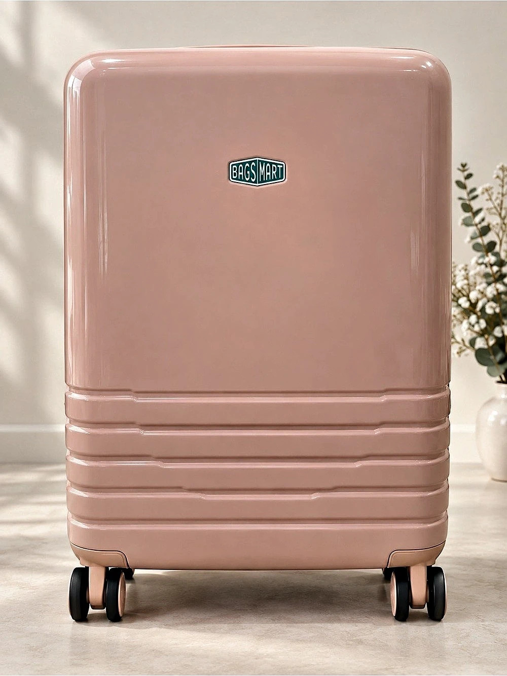 BAGSMART Getaway 20” Expandable Carry-On Suitcase – French Pink